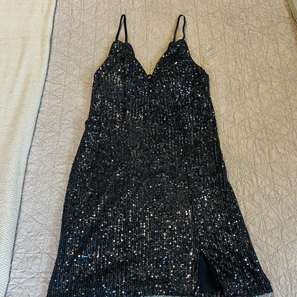 Speechless Black Sequin Mini Dress